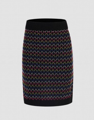 Multicolor Urban Revivo Plaid Knitted Women's Skirts | MWATJZ-761