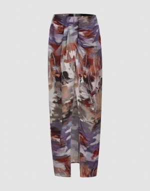 Multicolor Urban Revivo Printed Straight Women's Skirts | XBUJTP-701