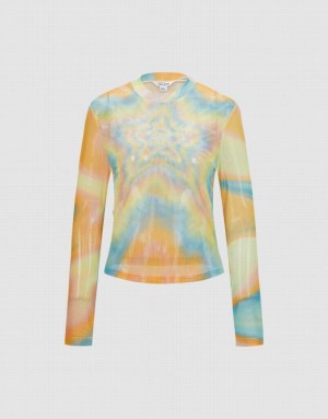 Multicolor Urban Revivo Star Print Mesh Women's T-Shirts | VFXTJU-715