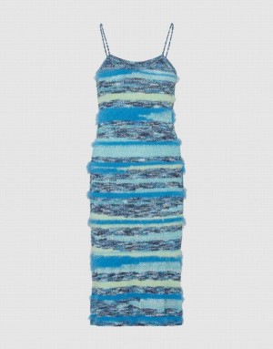 Multicolor Urban Revivo Striped Cami Women's Knitted Dress | PVIDUY-875