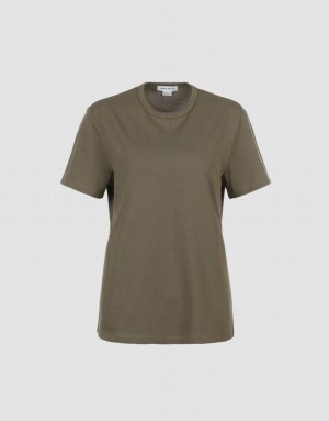 Olive Urban Revivo Basic Regular Women's T-Shirts | DERBUP-042