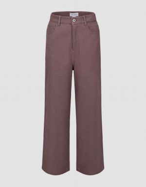 Pink Urban Revivo Wide-Leg Women's Pants | AQPNZX-134