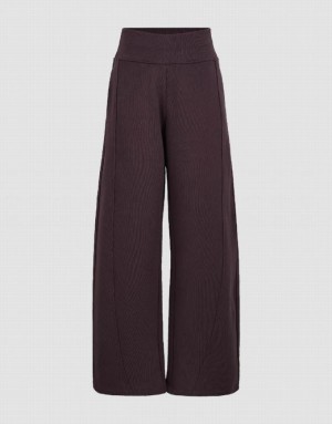 Purple Urban Revivo Knitted Wide-Leg Women's Pants | QBAEDO-021