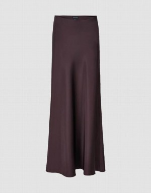 Purple Urban Revivo Midi Straight Women's Skirts | TGALRC-172