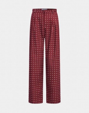 Red Urban Revivo Polka Dot Wide Leg Women's Pants | FEJNKV-367