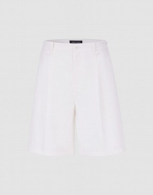 White Urban Revivo Linen Women's Shorts | WBOLGH-154