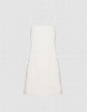 White Urban Revivo Plain Cami Women's Dress | RFICDZ-012