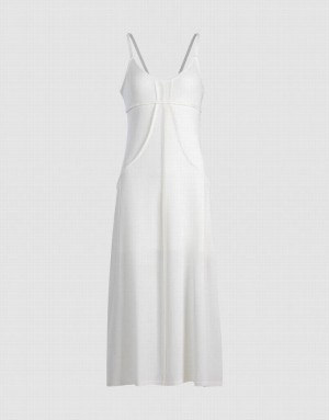 White Urban Revivo Plain Cami Women's Knitted Dress | WOQNSL-037