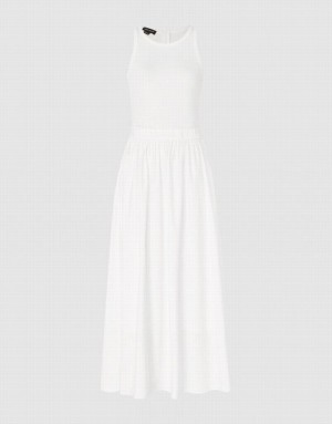 White Urban Revivo Sleeveless A-Line Women's Dress | DTHAZG-491