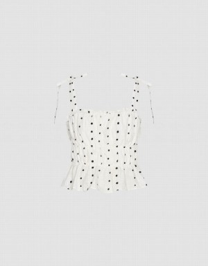 White Urban Revivo Square-Cut Collar Cami Top Women's Blouse | DABGYW-296