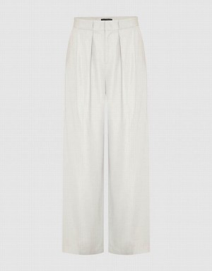 White Urban Revivo Tailored Straight Women's Pants | ESRDUH-821