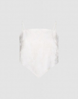 White Urban Revivo Textured Women's Camisole | DSHBOG-249