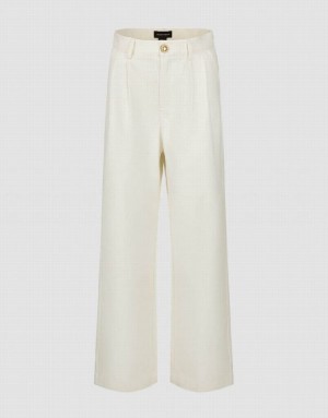 White Urban Revivo Wide-Leg Women's Jeans | YRAOVJ-279