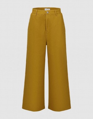 Yellow Urban Revivo Straight Women's Pants | UVKWZT-879