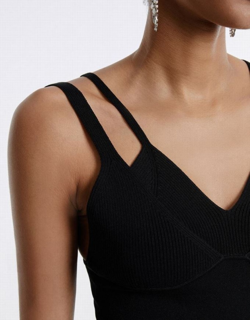 Black Urban Revivo Combination Women's Camisole | GKJFDL-938