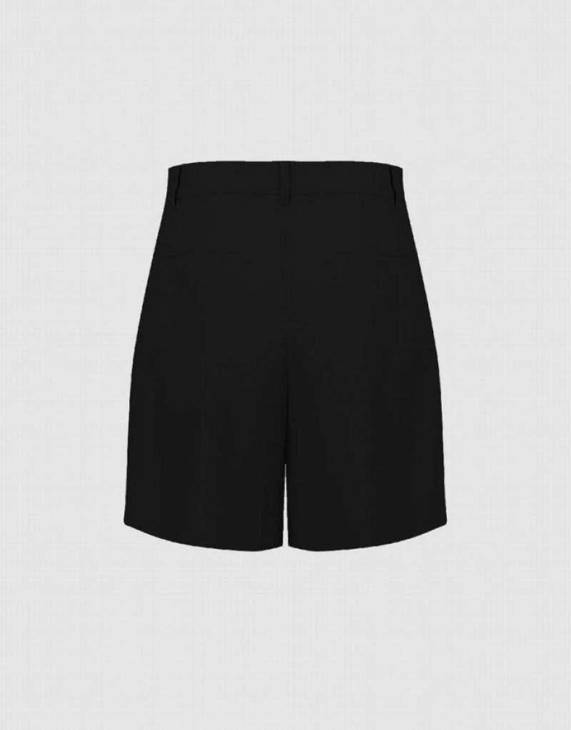 Black Urban Revivo Glamor Regular Women's Shorts | HEXYPT-671