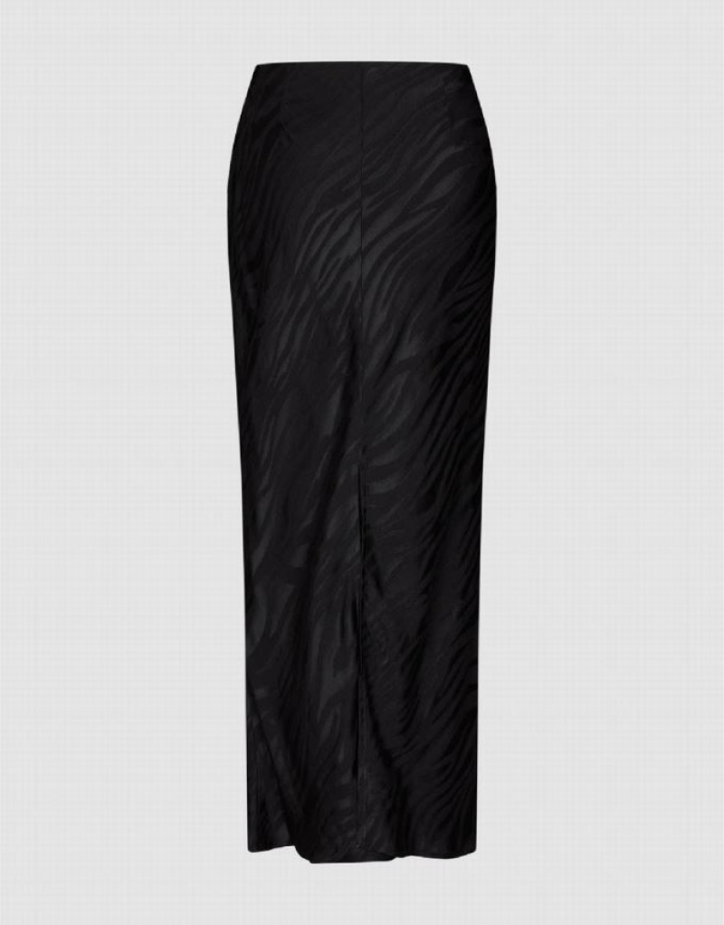 Black Urban Revivo Midi Straight Women's Skirts | CEDNUI-062