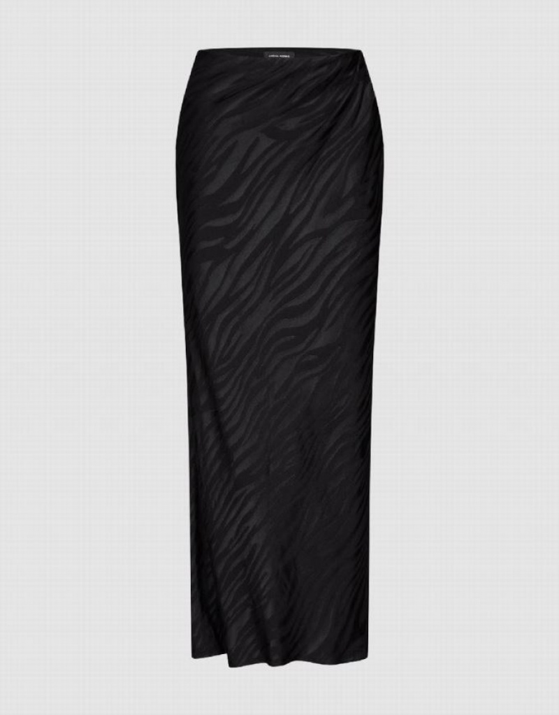 Black Urban Revivo Midi Straight Women\'s Skirts | CEDNUI-062