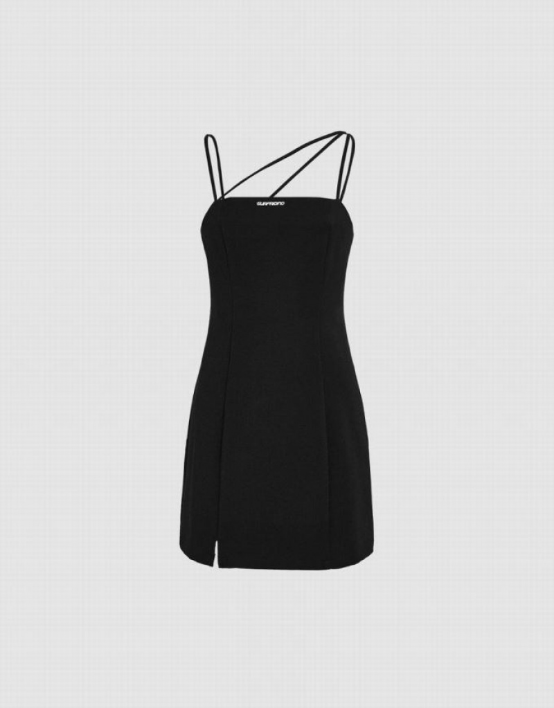 Black Urban Revivo Minimalistic Cami Mini Women\'s Mini Dress | TJKGOR-046