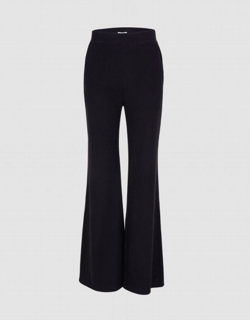 Black Urban Revivo Plain Flare Leg Women\'s Pants | DRPKEV-620