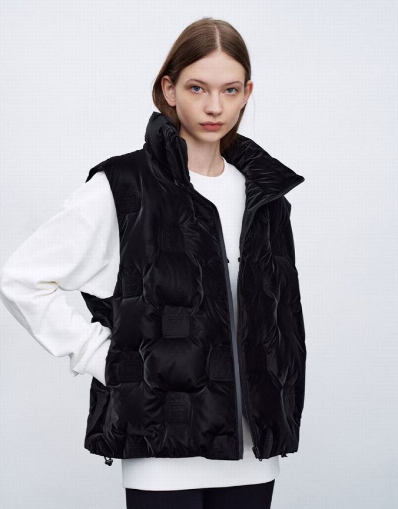 Black Urban Revivo Quilted Down Women's Down Jackets | DNCRPO-781