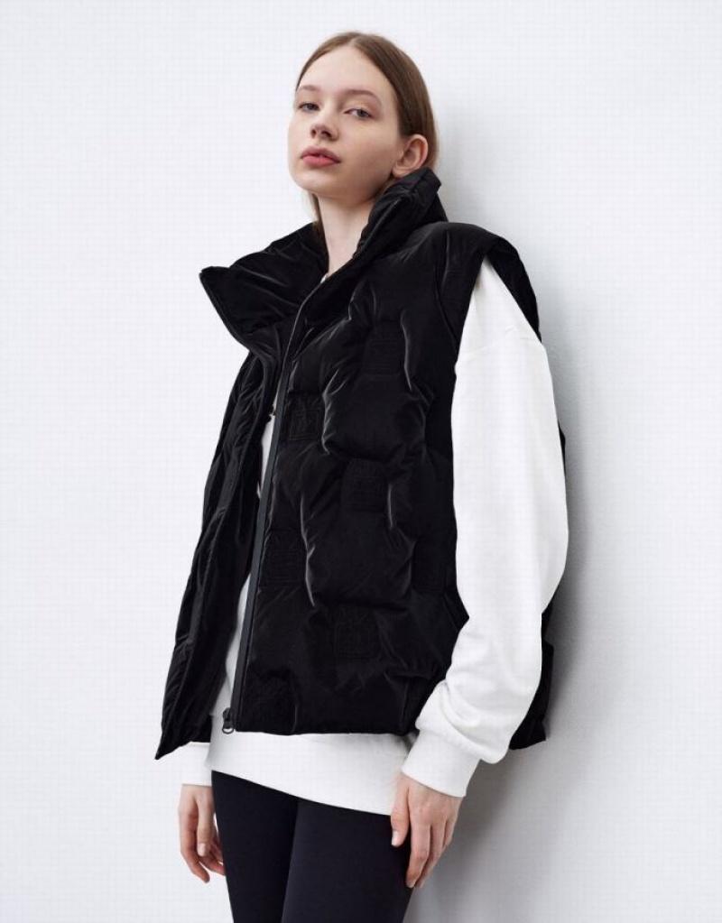 Black Urban Revivo Quilted Down Women's Down Jackets | DNCRPO-781