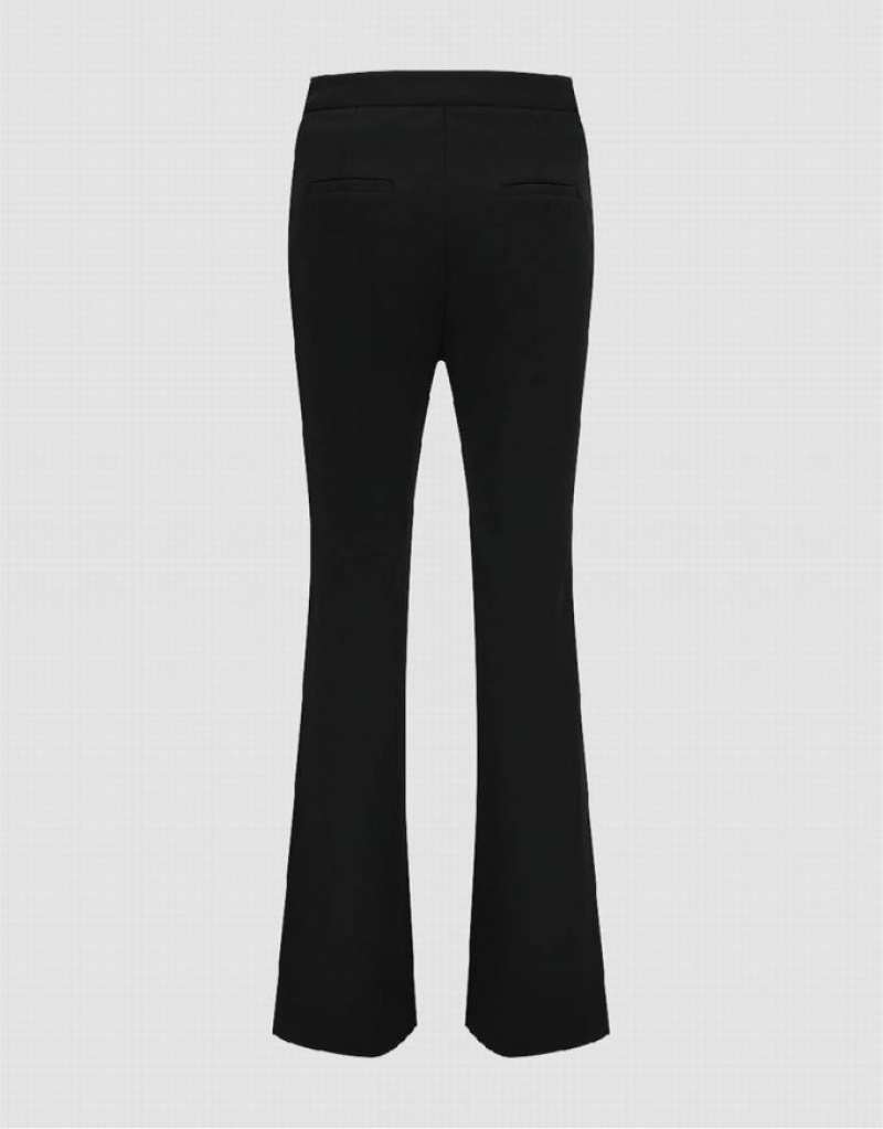 Black Urban Revivo Skinny Flare Women's Pants | PXTIRL-764