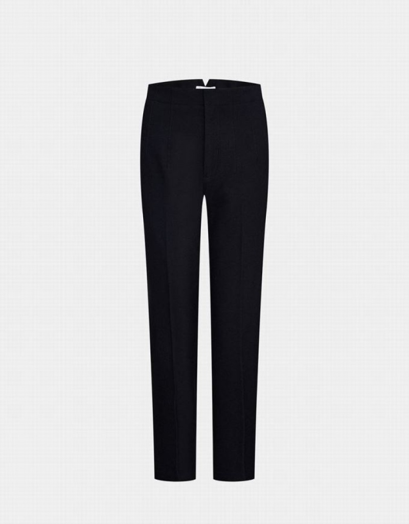 Black Urban Revivo Straight Tailored Women\'s Pants | BEMTGA-640