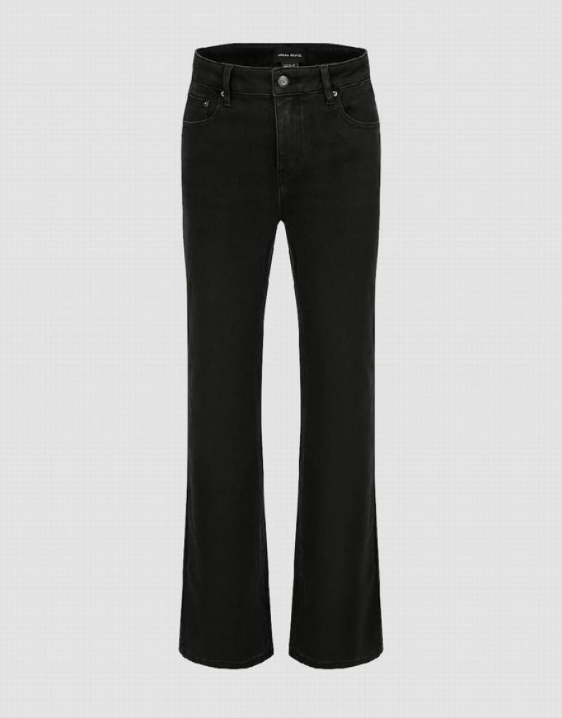 Black Urban Revivo Straight Women\'s Jeans | BZLDSV-078