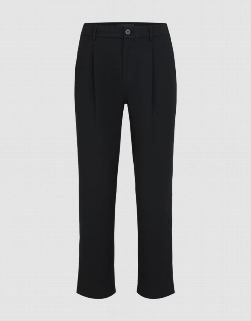 Black Urban Revivo Tailored Carrot Fit Men's Pants | THVAWG-542