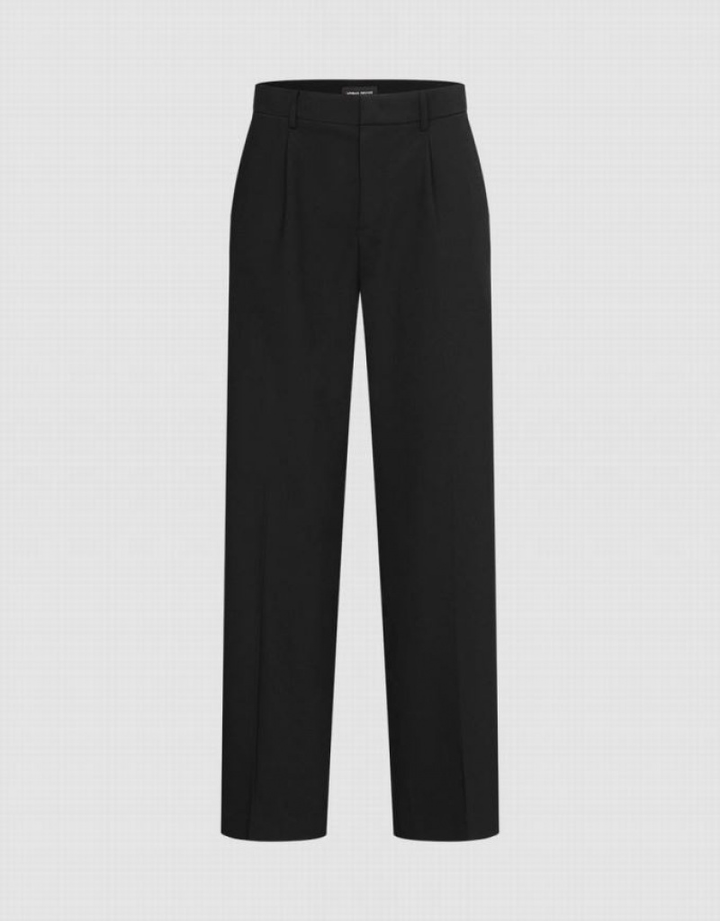 Black Urban Revivo Tailored Carrot Fit Men's Pants | LXPARO-479