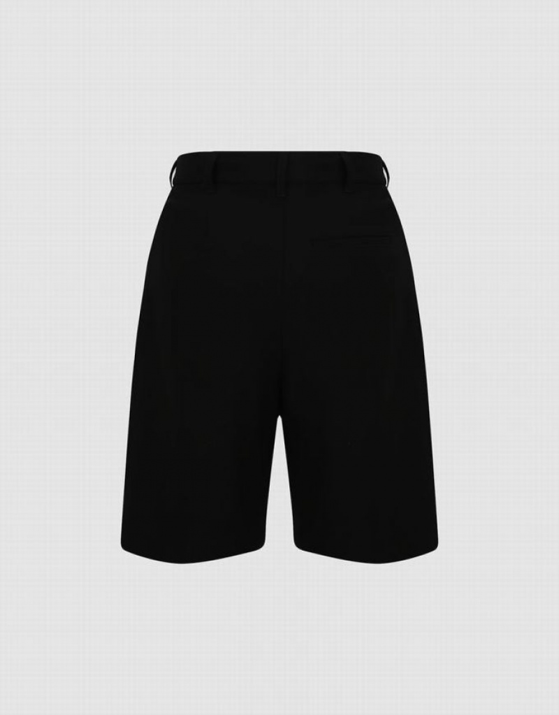 Black Urban Revivo Tailored Regular Women's Shorts | TZQHRM-409