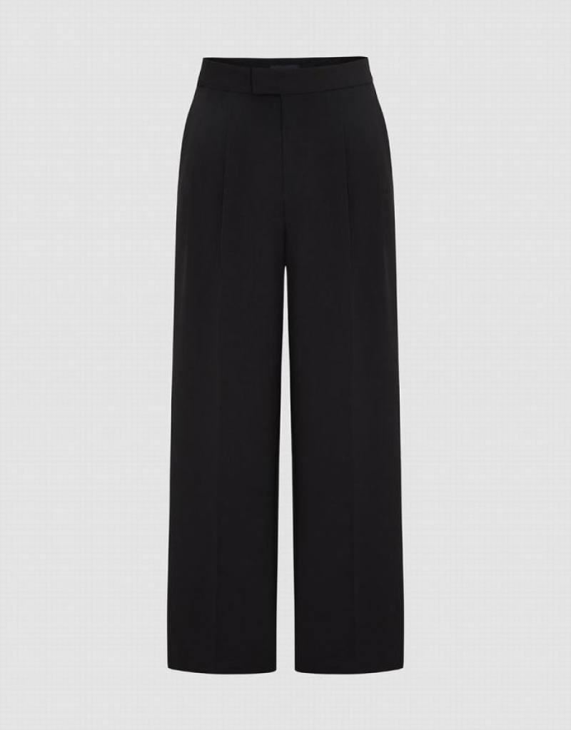 Black Urban Revivo Tailored Straight Women\'s Pants | LIFYTU-127