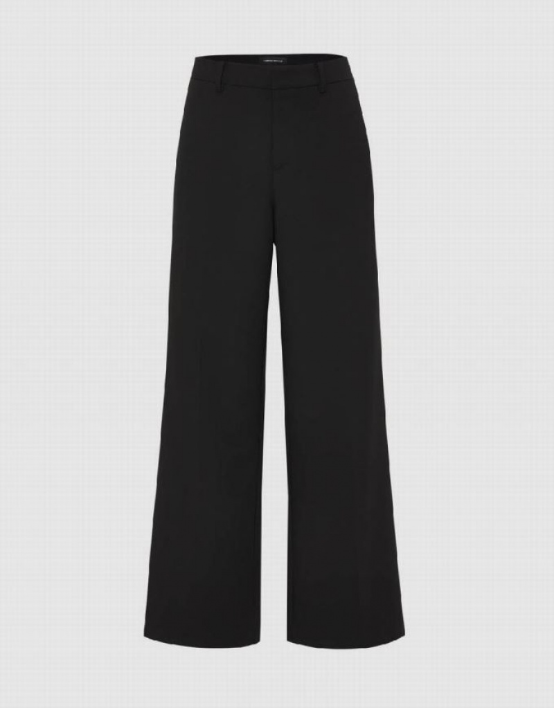 Black Urban Revivo Tailored Wide-Leg Women\'s Pants | IPDRNE-219