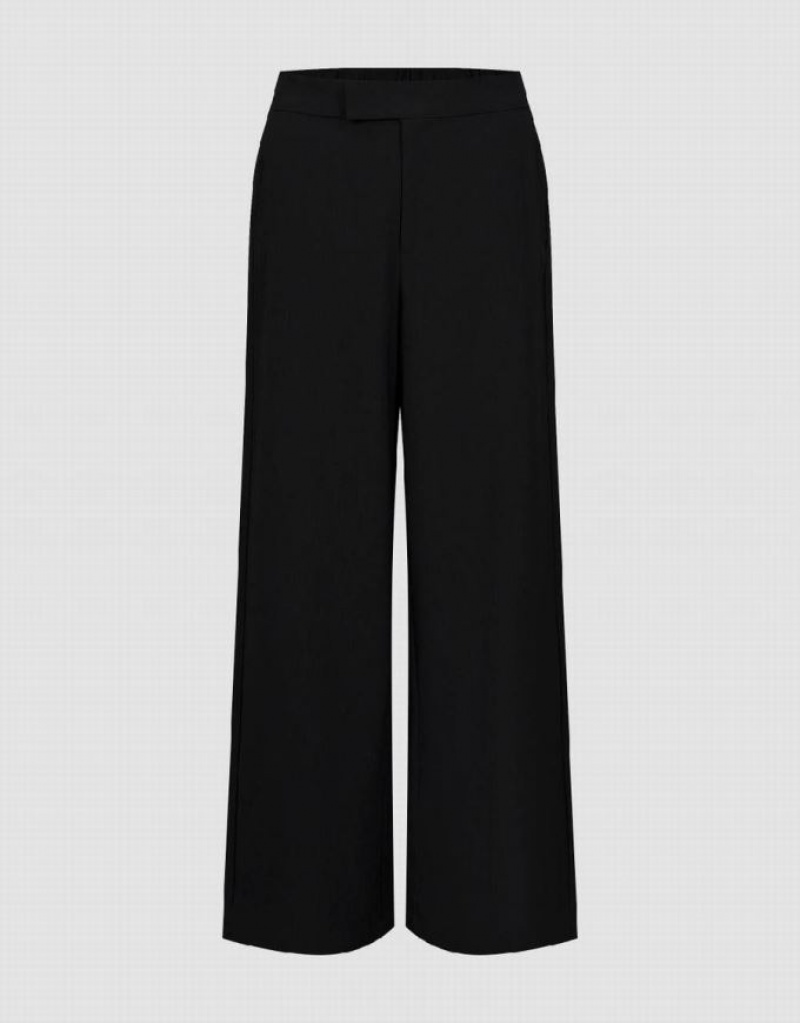 Black Urban Revivo Wide-Leg Women\'s Pants | BCYTIJ-124