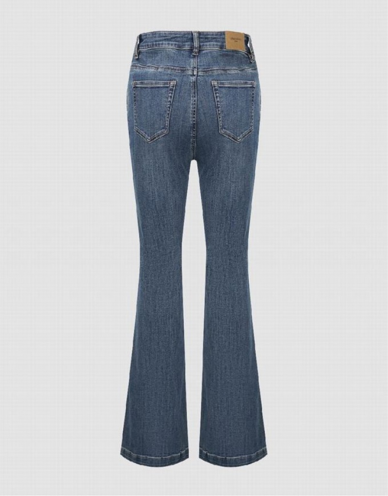 Blue Urban Revivo Flare Women's Jeans | TUEKRH-358