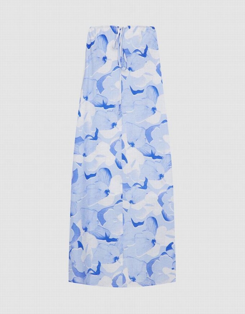 Blue Urban Revivo Floral Print Cami Midi Sundress Women's Midi Dress | CJZNXM-498