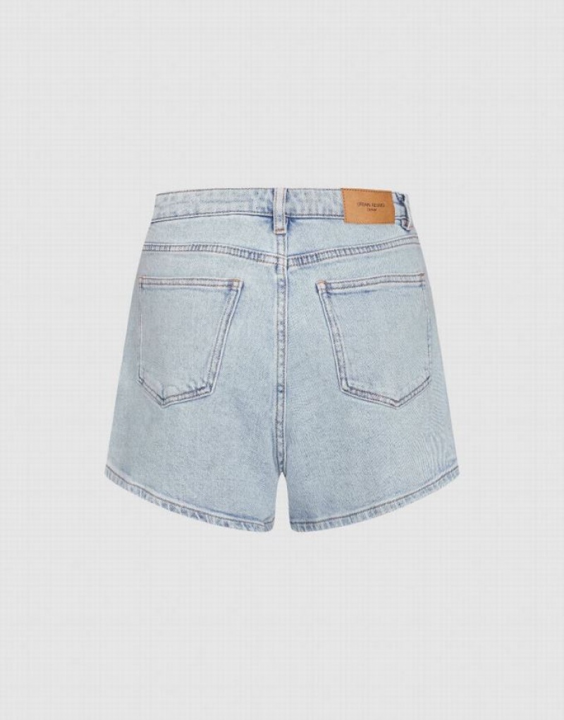 Blue Urban Revivo Glamor Women's Denim Shorts | MWLSHN-430