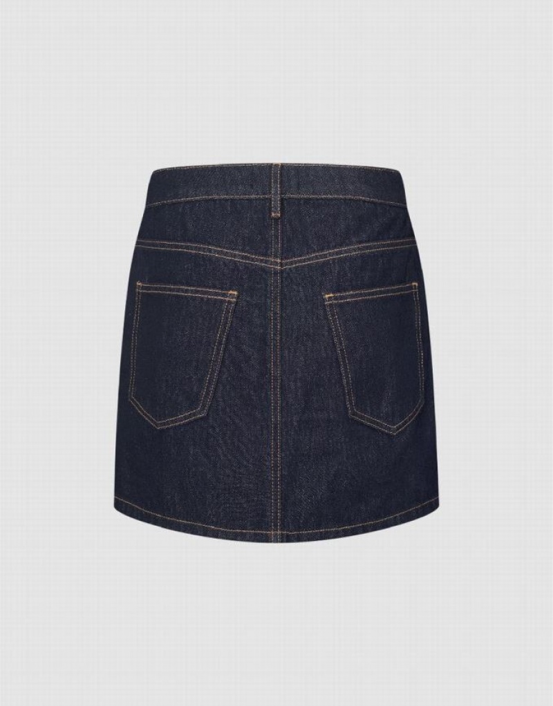 Blue Urban Revivo Mini A-Line Women's Denim Skirt | BIEHJY-234