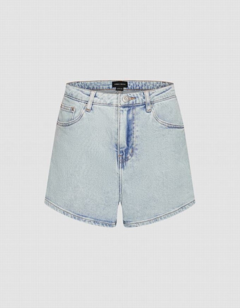 Blue Urban Revivo Regular Women\'s Denim Shorts | RIBNCD-758