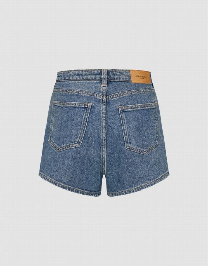 Blue Urban Revivo Regular Women's Denim Shorts | CUZIBV-657