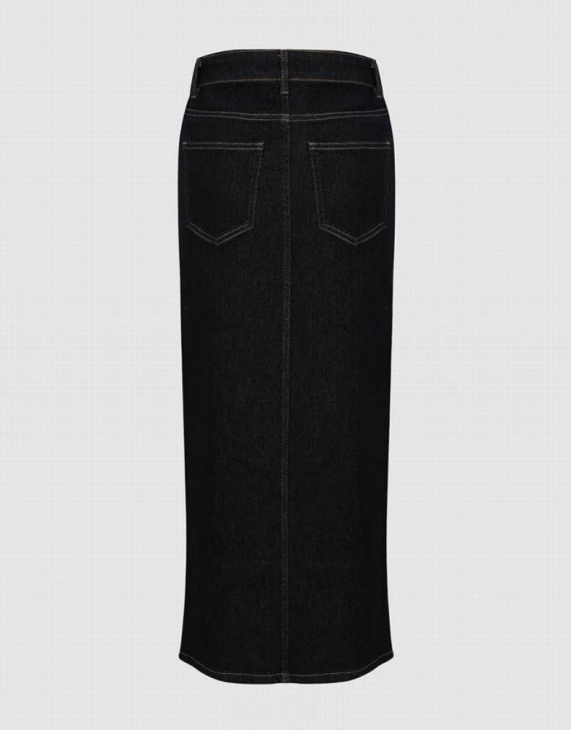 Blue Urban Revivo Skinny Straight Women's Denim Skirt | LWKDEX-249