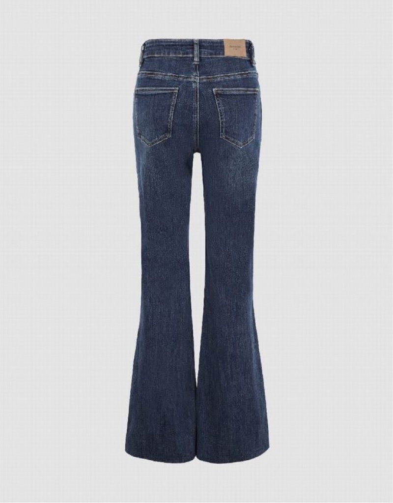 Blue Urban Revivo Split Hem Flare Women's Jeans | BCDNXT-286