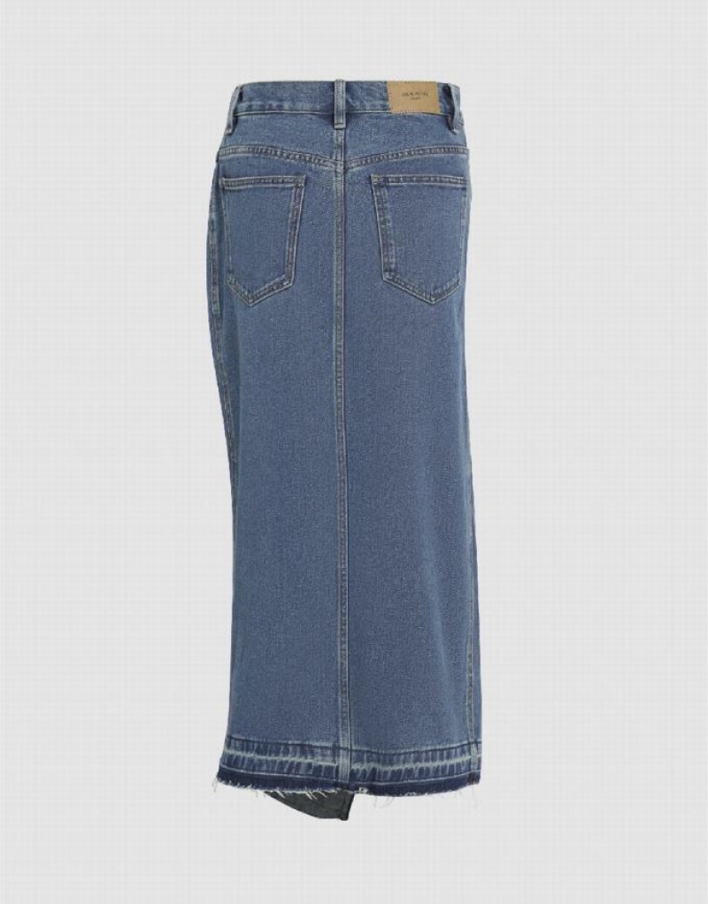 Blue Urban Revivo Straight Women's Denim Skirt | LCWDKO-348