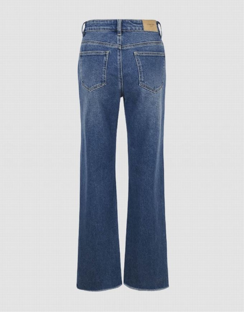 Blue Urban Revivo Straight Women's Jeans | EPOUAC-247