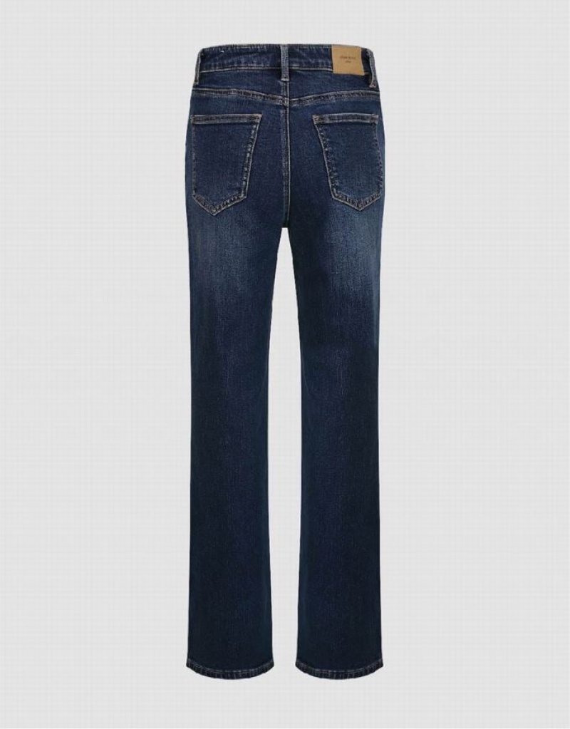 Blue Urban Revivo Straight Women's Jeans | HTJUFR-367