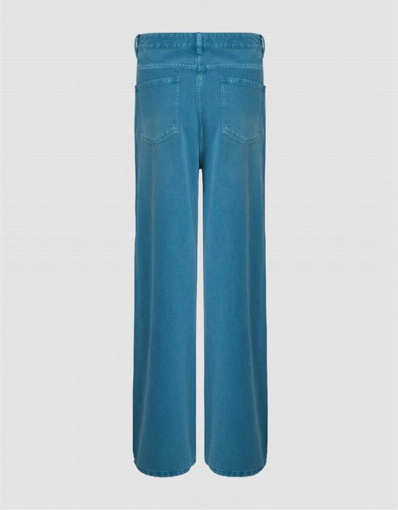 Blue Urban Revivo Straight Women's Jeans | LDMNYW-890