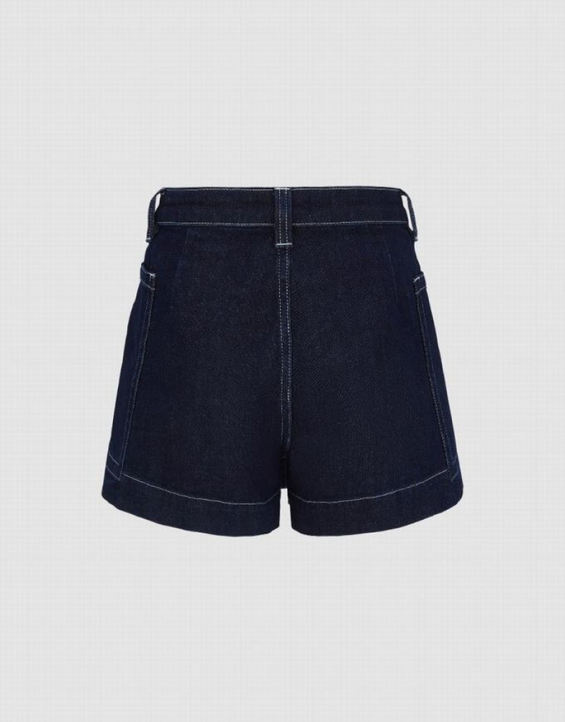 Blue Urban Revivo Urban Women's Denim Shorts | IYFWPV-026