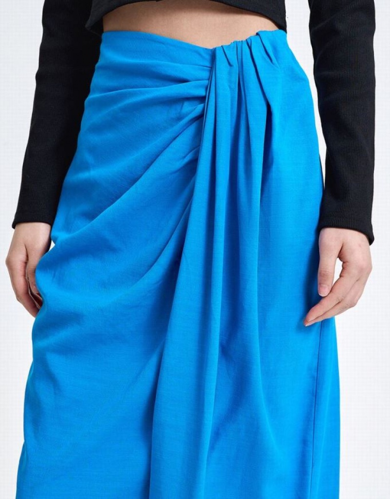 Blue Urban Revivo Wrapped Style Women's Skirts | WINKQE-283