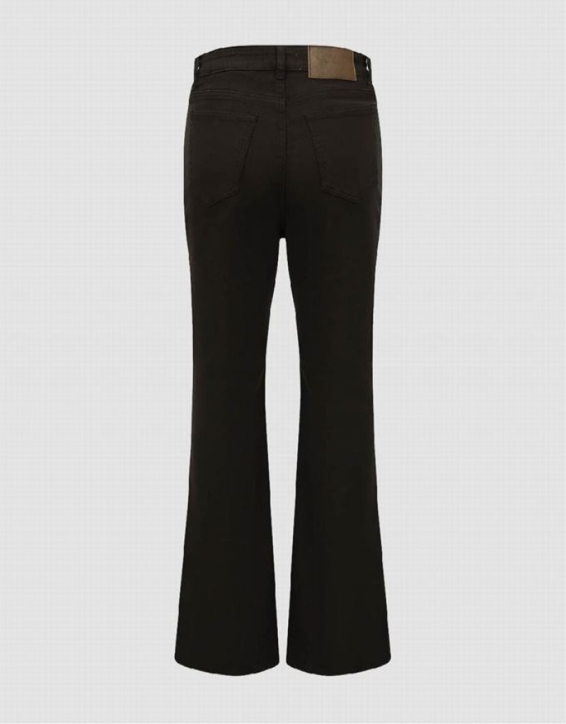 Brown Urban Revivo Split Hem Flare Women's Jeans | LMAGBS-927